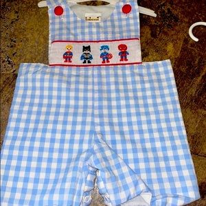 Smocked super hero one piece